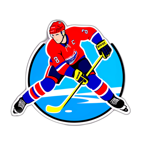 Vibrant jääkiekkopelaaja tarra