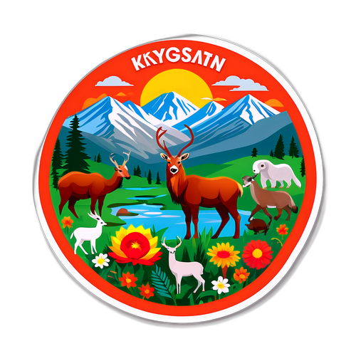 Sticker van de Natuurlijke Schoonheid van Kirgizië