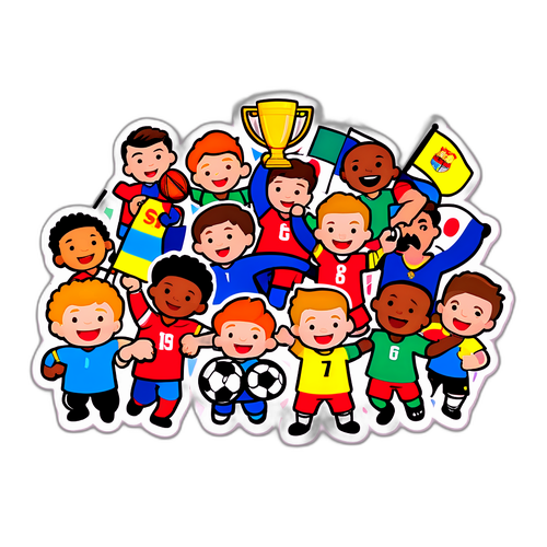 En samling af fodboldrelaterede sjove figurer