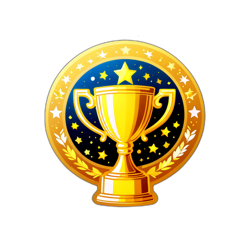 Sticker Piala Emas Bersinar