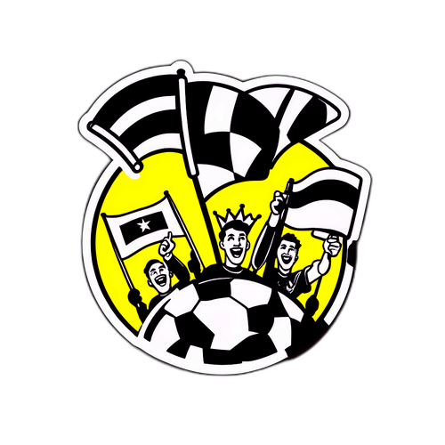 Adesivo de torcida do Botafogo celebrando em um jogo
