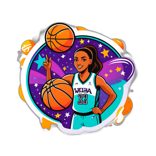 Vibrant na Sticker ng Basketball na may WNBA Logo