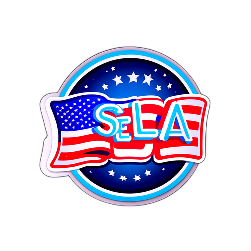 Styliserad 'Sell USA'-klistermärke