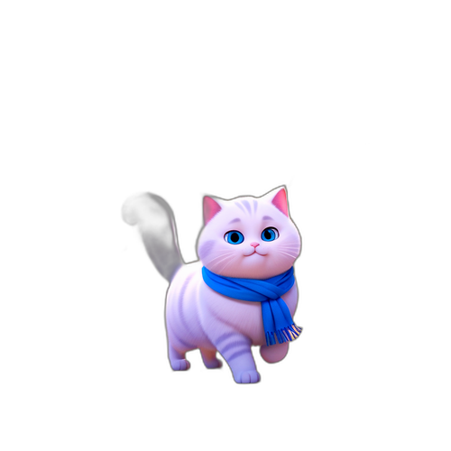 Charming 3D Cartoon Cat Design