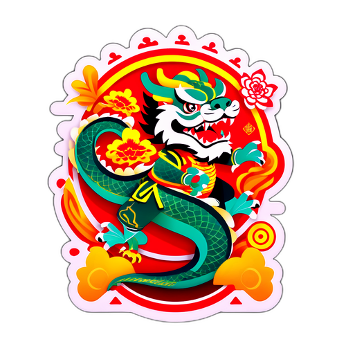 传统春节习俗贴纸