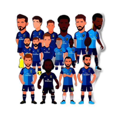 Minimalist naklejka z sylwetkami piłkarzy "Champions League"
