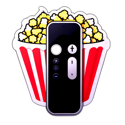Sticker del Logo de Apple TV con Elementos de Entretenimiento