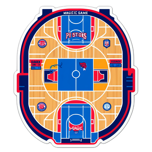 Sticker ng Labanan sa Basketball: Pistons vs Magic