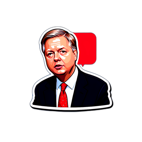 Lindsey Graham'ın Siyasi Tartışma Anlarını Temsil Eden Çıkartma