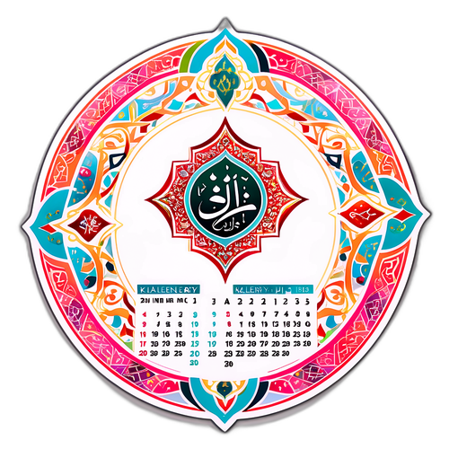 Halaman kalender dekoratif untuk Hijri 2025