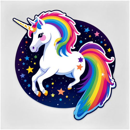 Unlock Your Imagination: The Enchanting Flight of the Rainbow Unicorn and Its Starry Trail!