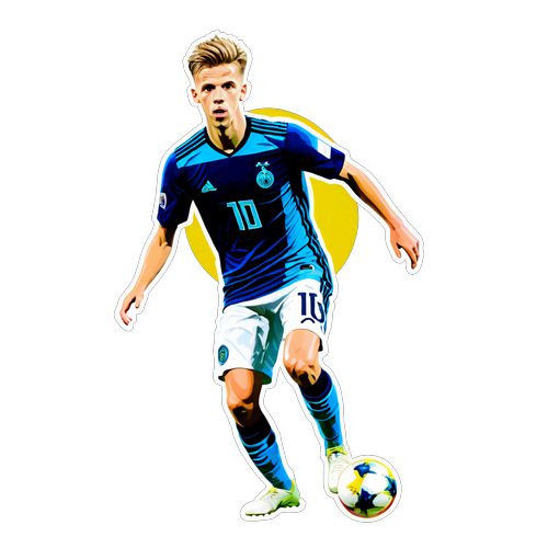 Autocollant de Dani Olmo, mettant en avant son style de jeu