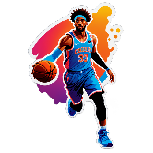 Dynamic Cooper Flagg Basketball Silhouette Sticker