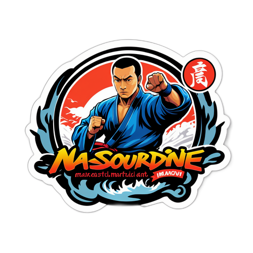 Sticker van Nassourdine Imavov met Martial Arts Elementen