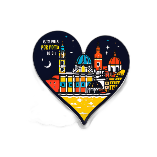 Дизайн с силуэтами святых мест в Порту