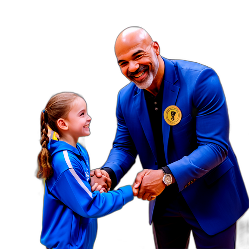 Urheilujohtaja David Branch ja nuori urheilija