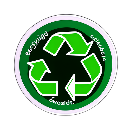 Ekologiczna Naklejka Z Symboliką Recyklingu