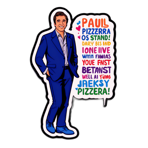 Sticker mit Paul Pizzera auf der Bühne