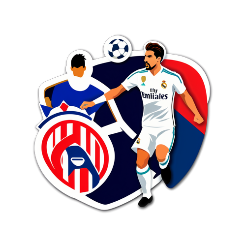 Sticker dynamique avec des éléments sportifs : Real Madrid contre Atlético de Madrid