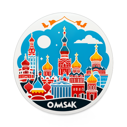 Стикер с символами Омска