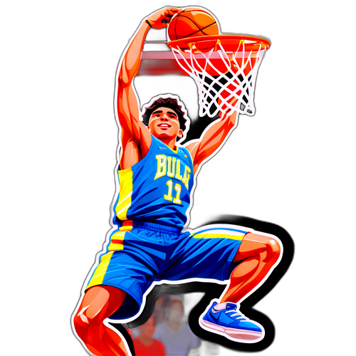 Zayne Parekh koripallotähti dunkkaamassa