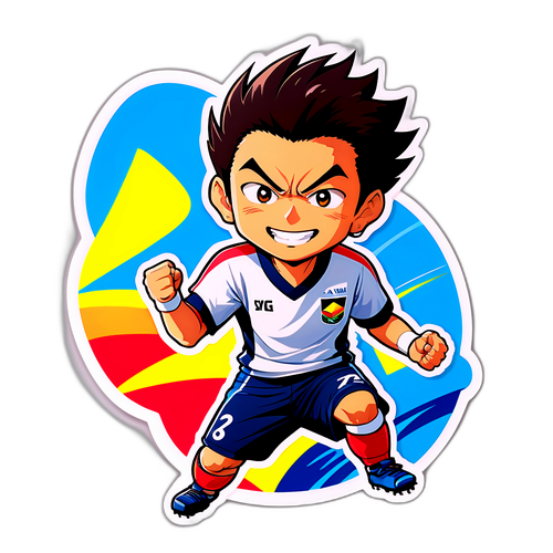 カートゥーン化された長嶋茂雄のスポーツ楽しむ表情