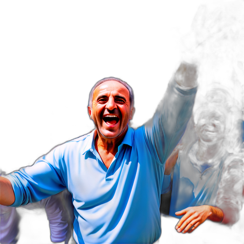 Coach Walid Regragui Juichend in een Sportarena