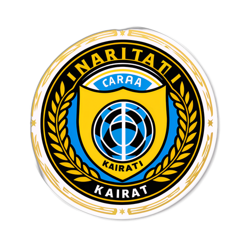 Приваблива етикетка для Інтера та Кайрату з фонтантами в стилі міжнародного футболу