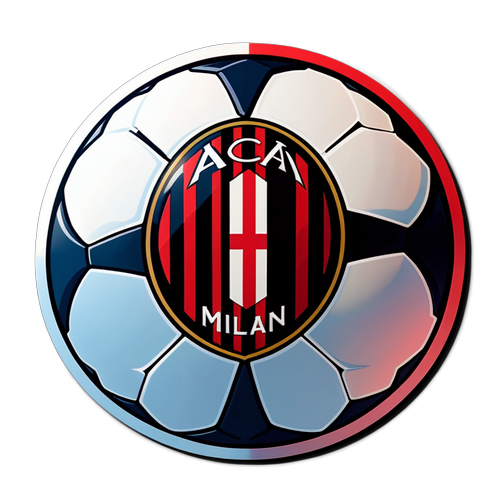 Sticker de balón de fútbol AC Milan