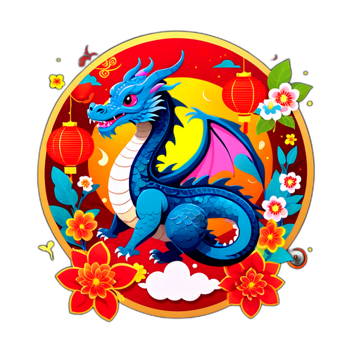 Stiker Naga Imut untuk Tahun Baru Imlek 2026