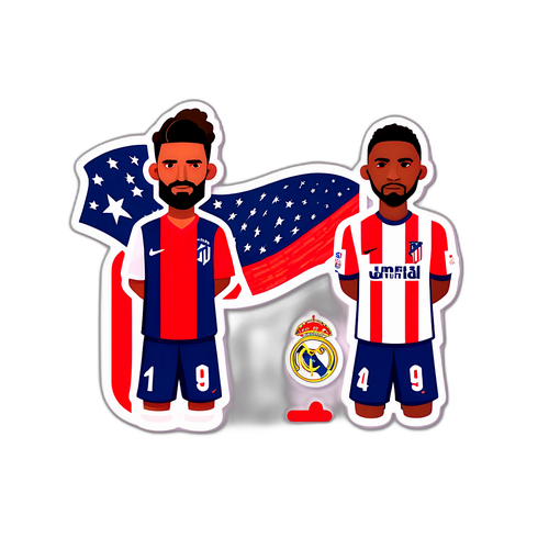 아틀레티코 마드리드와 레알 마드리드 전통 유니폼 스티커 디자인