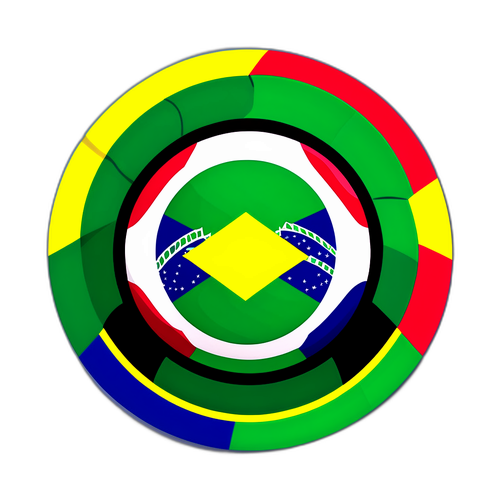 サッカーボールデザイン：ブラジルとボリビアの国旗を融合させたデザイン