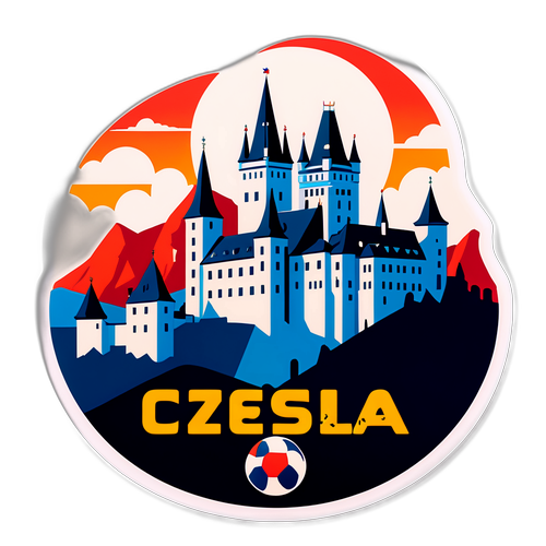 Nálepka s motivem českých hradů