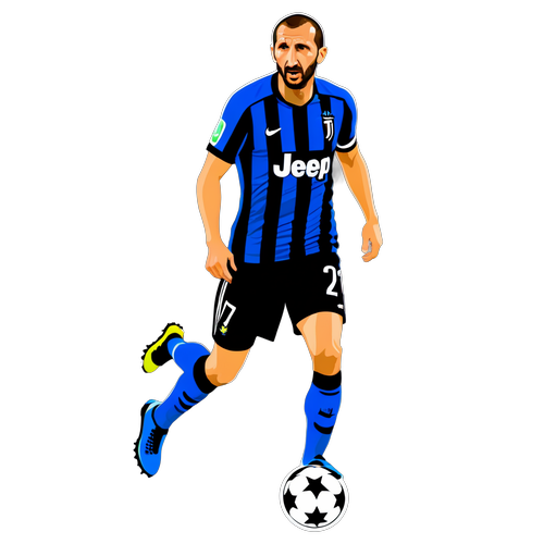 Chiellini: Protectorul Neînfricat al Terenului – Stickerul Care Îți Va Inspira Forța!