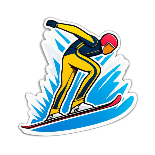 Aufkleber, der Andreas Wellingers Faszination für das Skispringen feiert