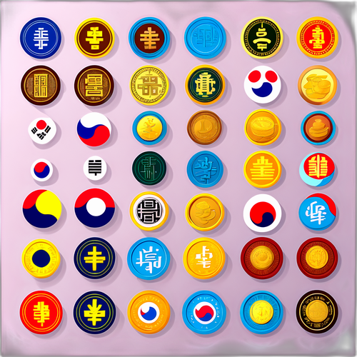 한국 동전 문화의 다양한 스티커 디자인