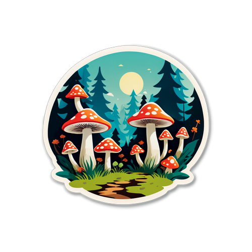 神奇蘑菇森林里的微型景观