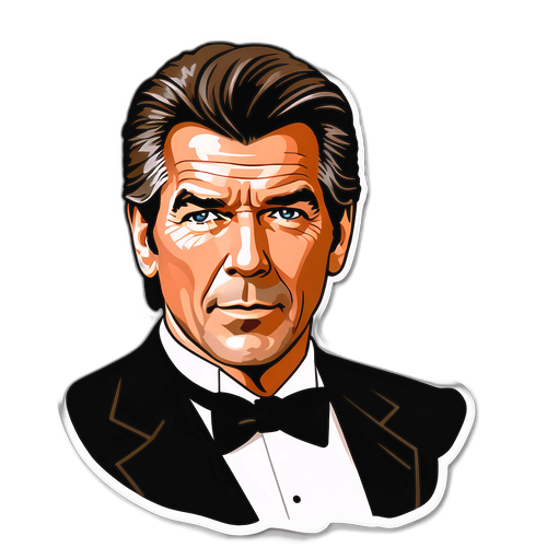 Classic Sticker of Pierce Brosnan in Tuxedo