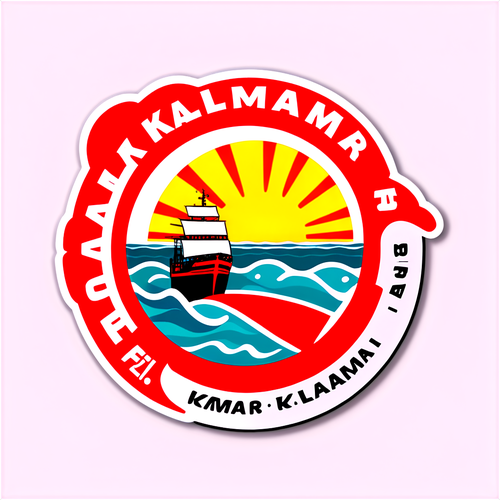 Kalmar FF:s Logo mot Havets Bakgrund: En Sticker som Fångar Känslan av Kustfotboll!