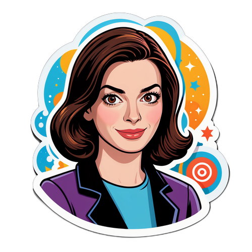Ilustración divertida de Anne Hathaway