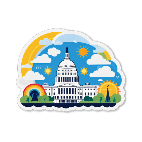 Whimsical Washington, D.C. Weather Sticker