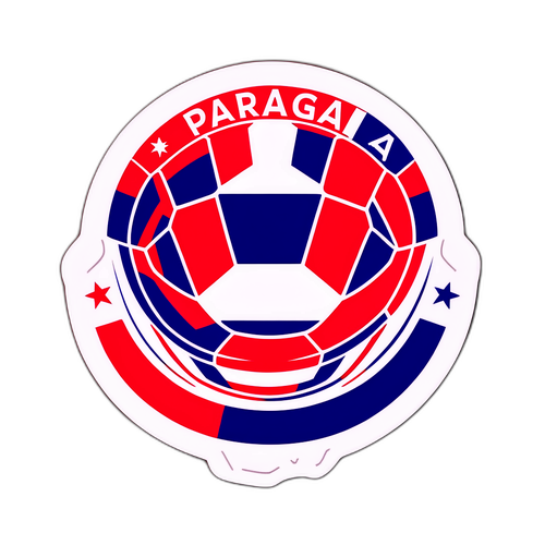 Ilustración que combina elementos futbolísticos entre Paraguay y otros equipos