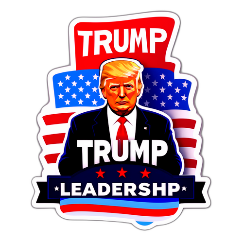 מדבקה פטריוטית עם טראמפ