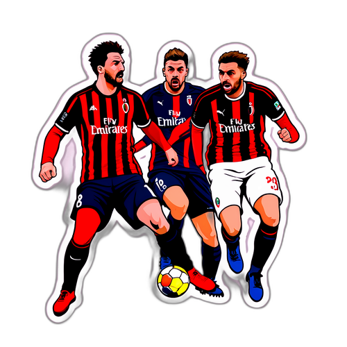 Actionfyldt spilscene fra Milan vs. Bologna