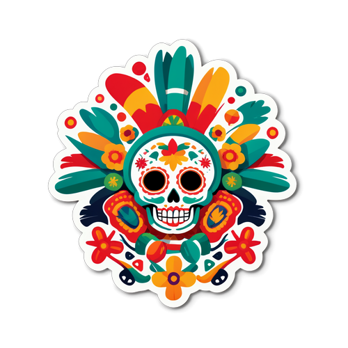 Color Your World: The Vibrant Clash of Mexican and American Cultures in One Sticker!