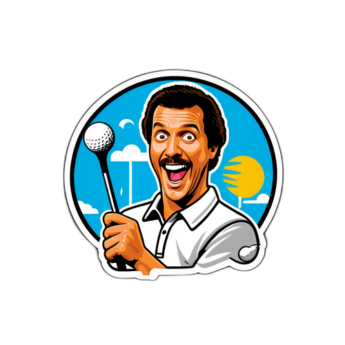 Playful Happy Gilmore Sticker Design