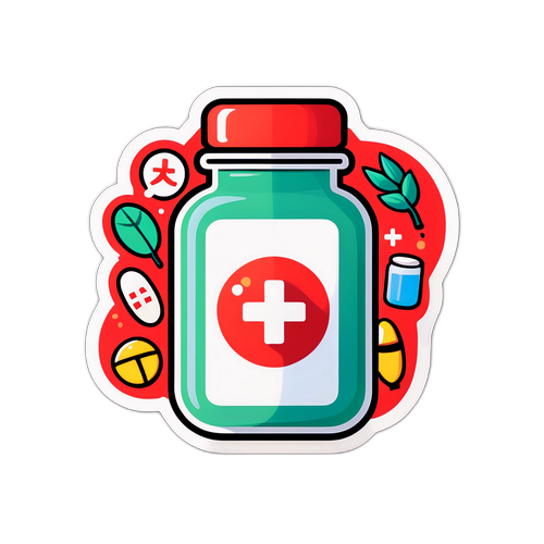 健康生活藥瓶貼紙