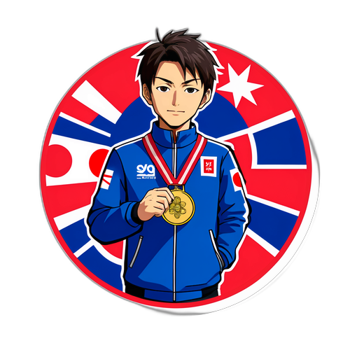 Shun Sato met Medaille