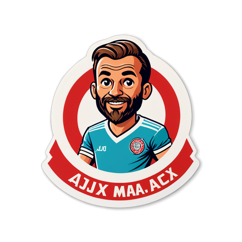 Ajax Sticker met Retro Voetbalontwerp