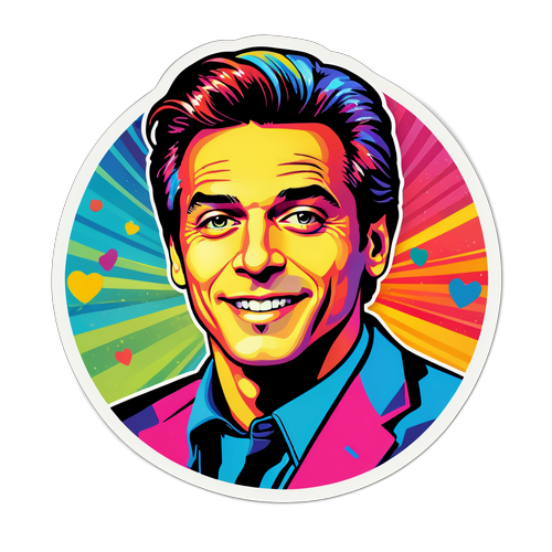 Návrh na samolepku Michala Davida jako pop-art portrét